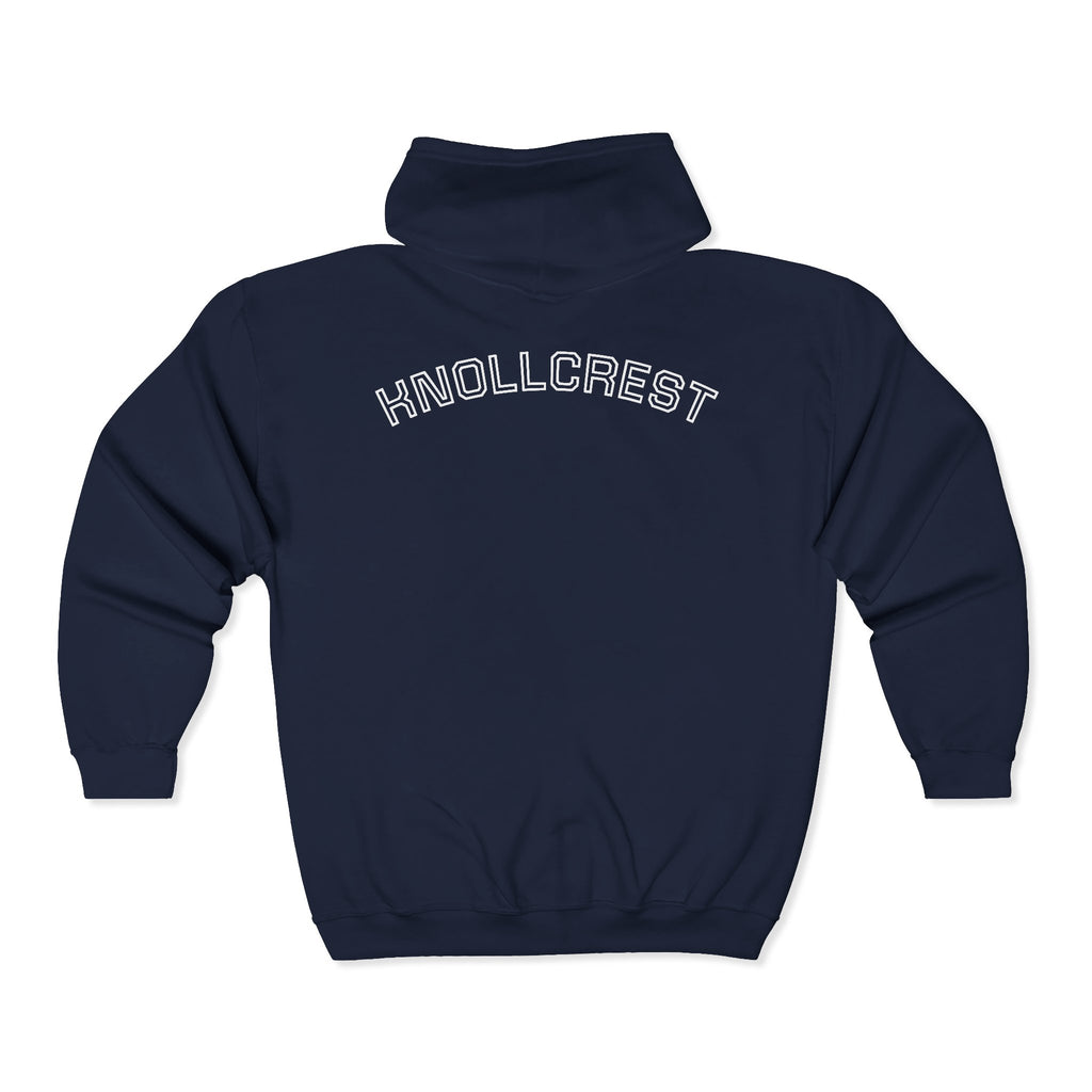 Knollcrest Windmill Zip Hoodie | Vintage Windmill Graphic, Back Arch Text