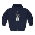 Knollcrest Windmill Zip Hoodie | Vintage Windmill Graphic, Back Arch Text