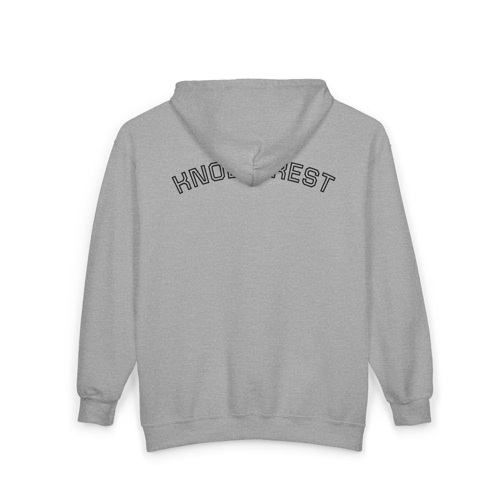Knollcrest Windmill Zip Hoodie | Vintage Windmill Graphic, Back Arch Text