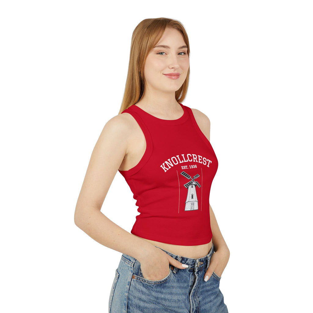 Knollcrest Windmill Racer Tank Top — Vintage Est. 1938 Graphic Crop