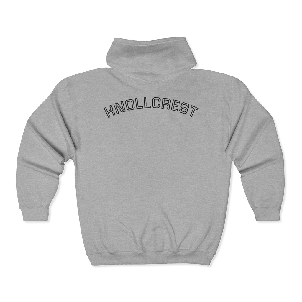 Knollcrest Windmill Zip Hoodie | Vintage Windmill Graphic, Back Arch Text