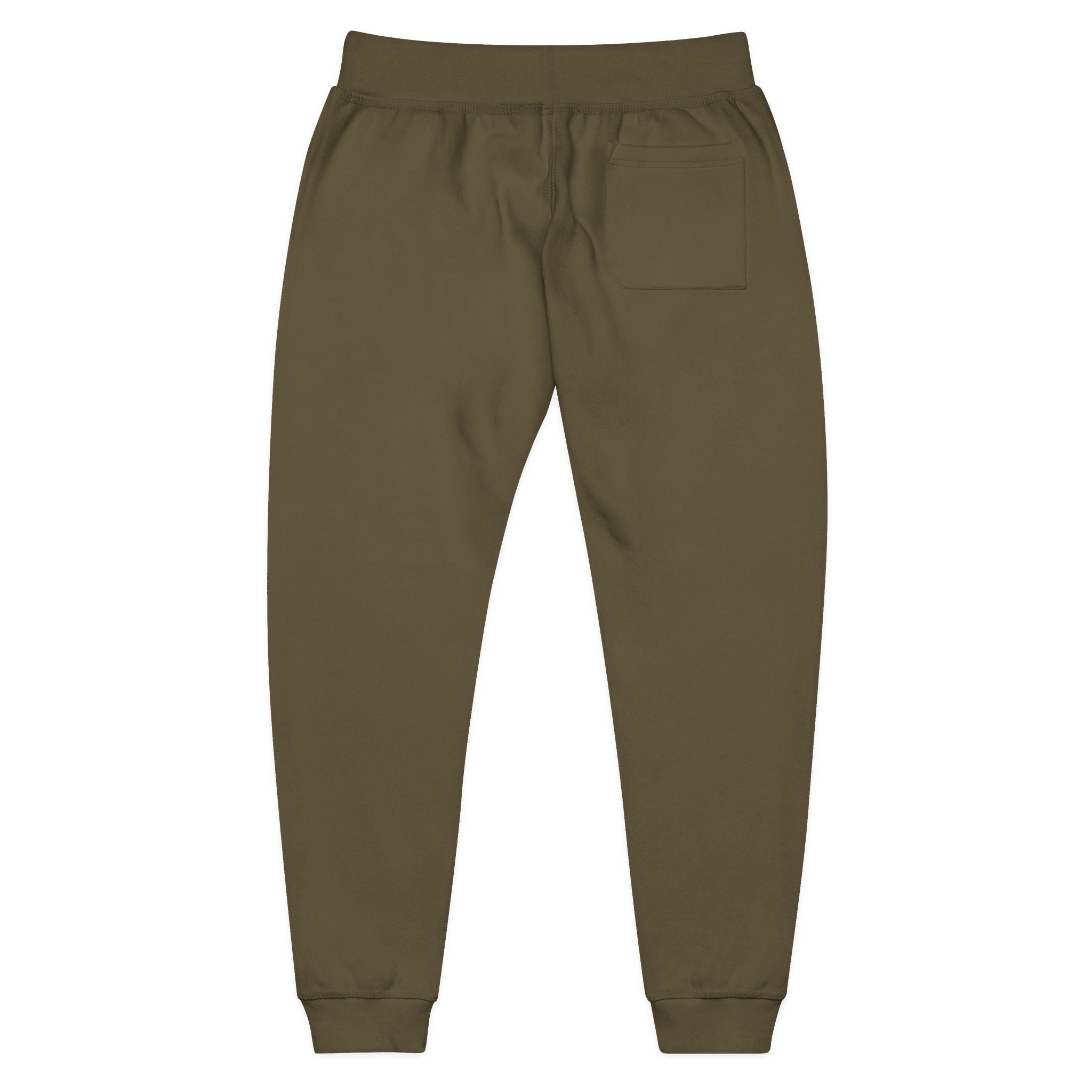 Unisex Fleece Sweatpants (White Embroidery)