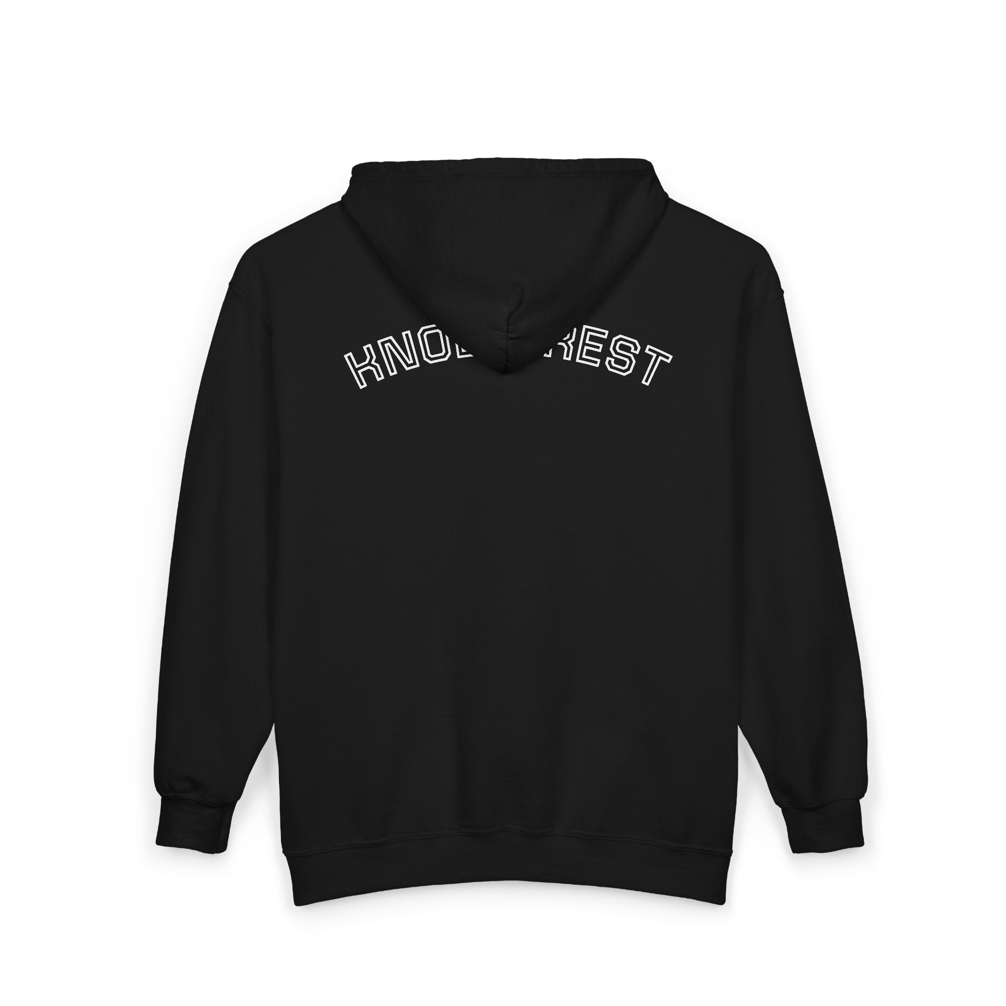 Knollcrest Windmill Zip Hoodie | Vintage Windmill Graphic, Back Arch Text
