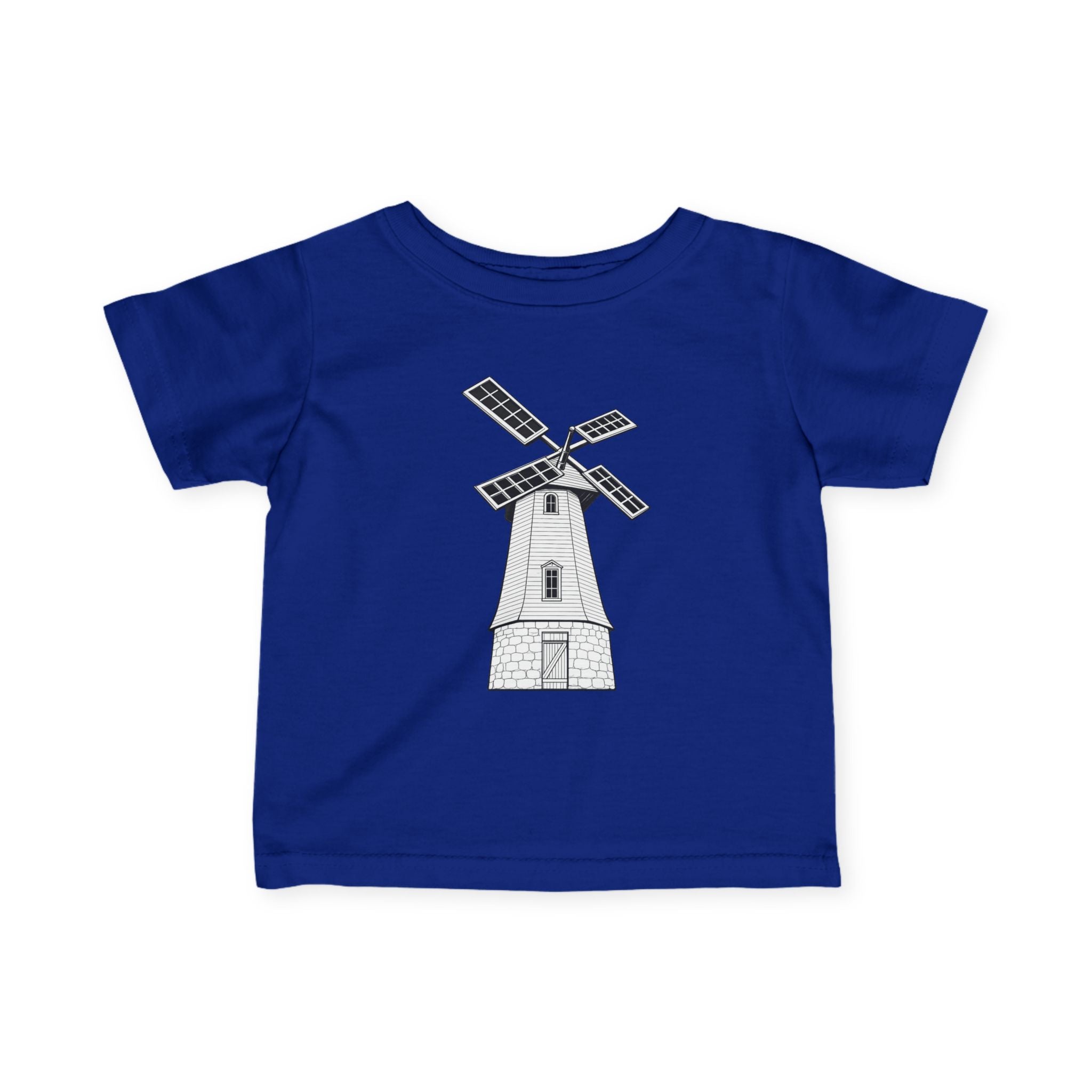 Infant Tee with Vintage Windmill Illustration — Cute Nursery Baby Shirt