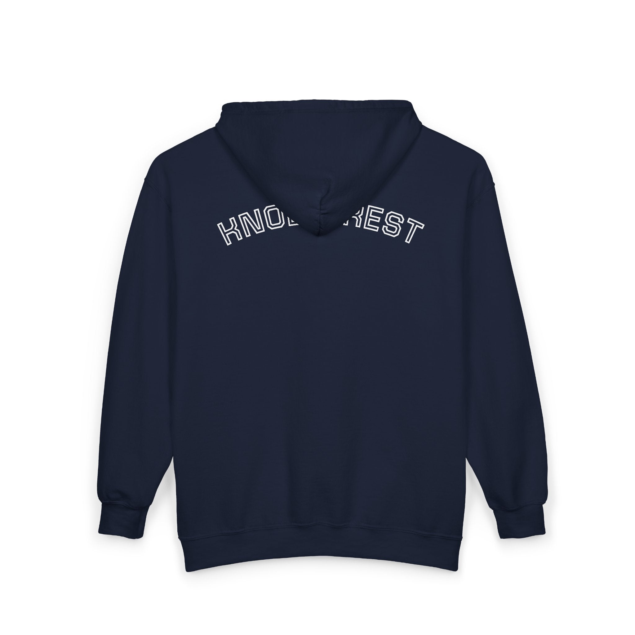 Knollcrest Windmill Zip Hoodie | Vintage Windmill Graphic, Back Arch Text